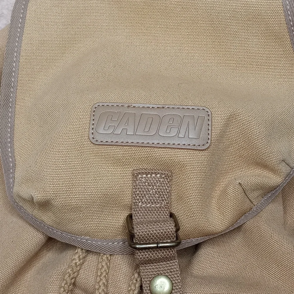 Caden Camera Case Backpack Tan‎ Canvas Flap Bag Rucksack Photography
